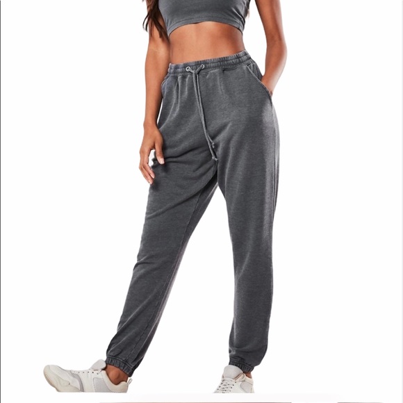 Grey Washed Oversized 90s Joggers - Picture 2 of 5